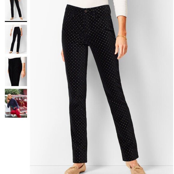 TALBOTS HIGH-RISE STRAIGHT-LEG VELVETEEN PANT - DOT - Picture 1 of 9